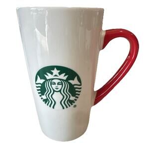 Starbucks 2020 Ceramic Christmas Mug Classic Logo Red Handle 16 oz